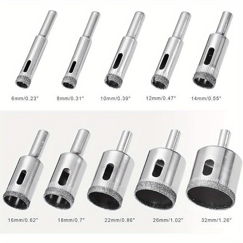 

11 PCS diamond coated hole saw drill bits, tile hole locator, glass suction cup positioning, hole opener, drilling suction cup