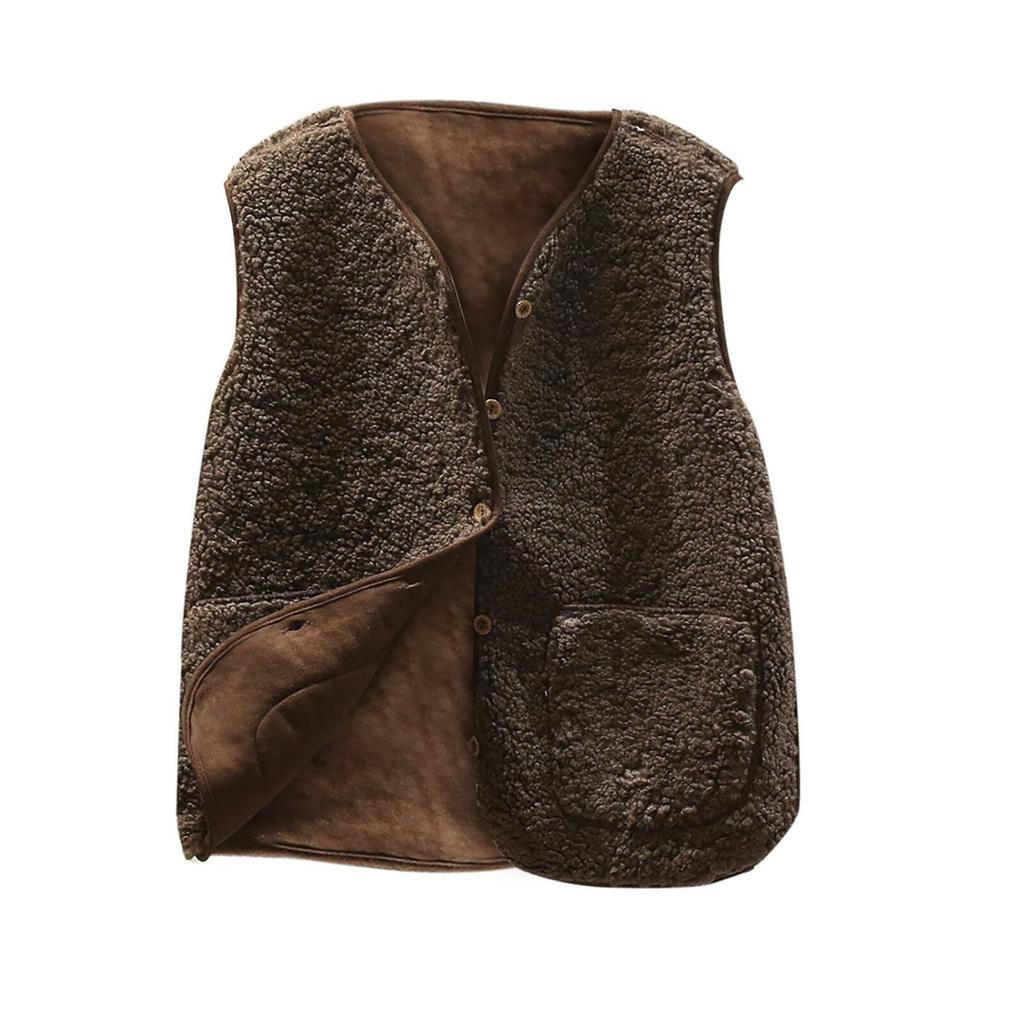 Women's Fashion Casual Loose Lamb Wool Female Short Winter Vest