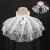 Victorian Style Collared Shirt With Linen And Spandex For Party Stage Costume
