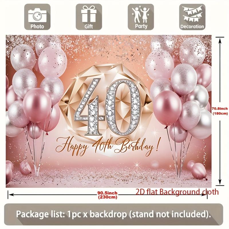 2D plane  background decoration photos for a 40th birthday party  polyester banner decorations