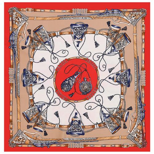 POBING 100% Silk Square Scarf Women Femme Foulard NeckerChief High Quality Silk Floral Scarves Shawl Hijab Office Bandana70*70cm