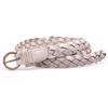 Ladies Retro European and American Style Handwoven Leather Belt Fashion Pin Buckle Simple Love Hollow Clothing Decorative Belt