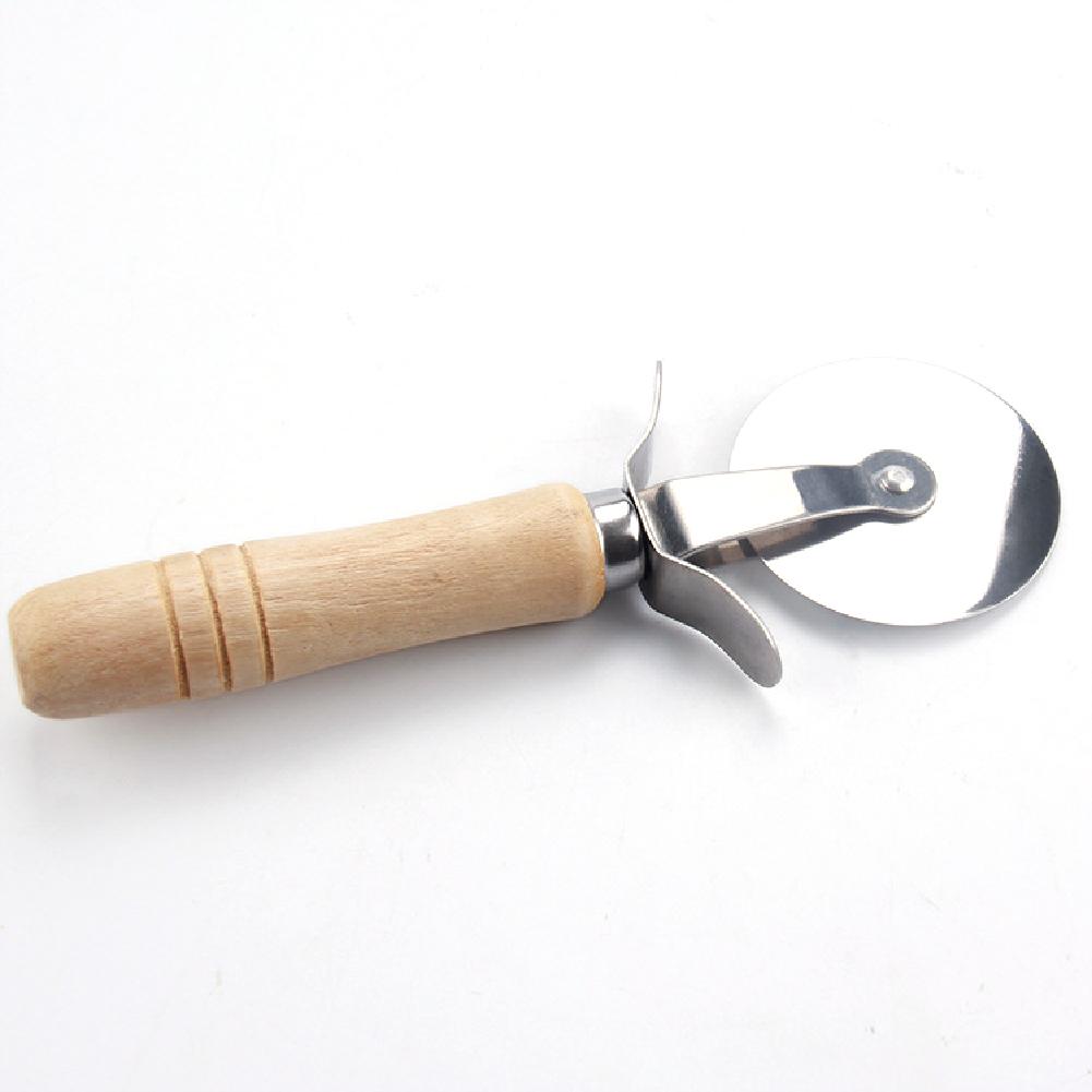 

Stainless Steel Wood Handle Pizza roller Wheel Pastry Dough Crimper Silver #1