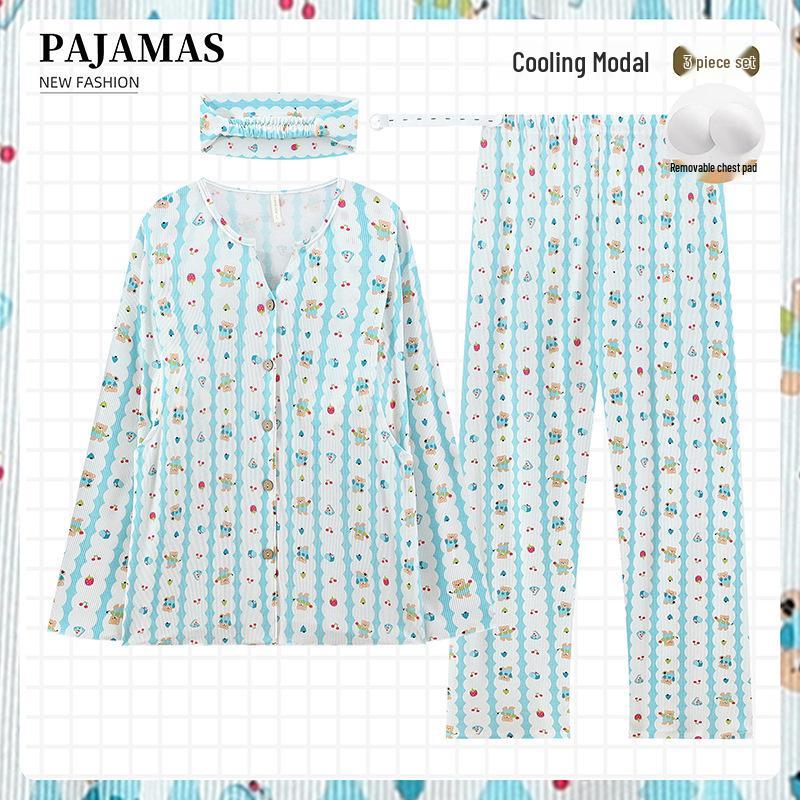 Xia Modal Maternity Pajamas: Adjustable Breastfeeding Sleepwear for Pregnancy and Postpartum