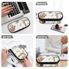 Pencil Bag Organized Storage Zipper Closure Strong Polyester Fabric with Main Compartment Mesh Pocket and Pen Slots for Students