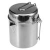 1L Stainless Steel Cooking Kettle Portable Outdoor Camping Backpacking Pot with Foldable Handle