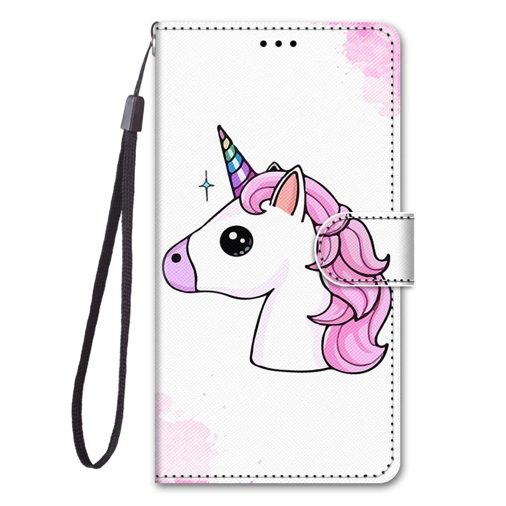Leather Flip Phone Case For Xiaomi Redmi Note 7 8 Pro 8T 9 Pro 9S Lion Cat Flower Butterfly Painted Wallet Card Holder Cover
