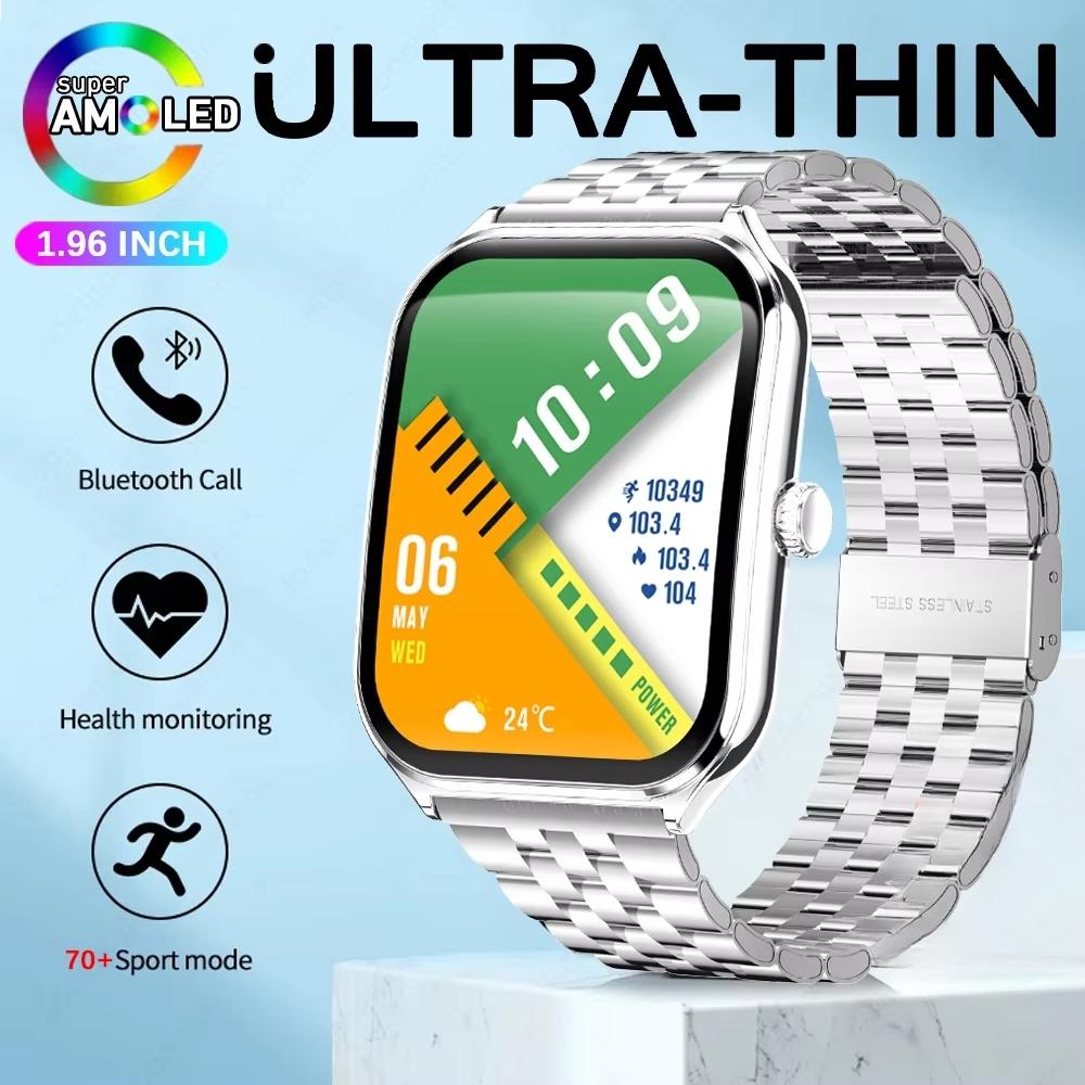 2025 Nové Ultratenké AMOLED Chytré Hodinky Muži 386*448HD Obrazovka Módní Dámský Sportovní Náramek BT Volání Vodotěsné Chytré Hodinky