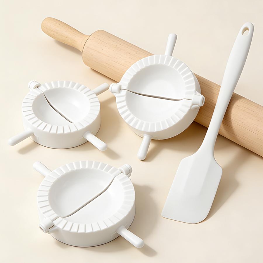 3Pcs Dumpling Maker Mould Set Plastic Dough Press Tool for Jiaozi, Empanadas & Pierogi, Easy to Use for Home Cooking Kitchen Pre