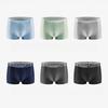 6pcs Men's Ice Silk Underwear Mesh Four Corner Shorts Summer Thin Breathable Large Flat Corner Shorts Boxer Brief