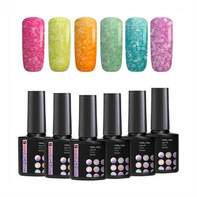 Gel Polish Set Kit 6 Colors 7.5ml Soak Off UV LED Glass Bottle