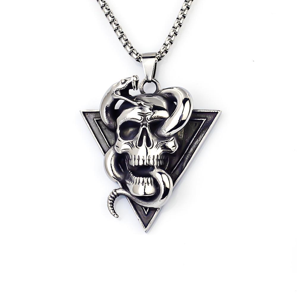 Hip Hop Chinese Dragon Embossed Round Pendant Necklace for Men and Women - Titanium Stainless Steel.