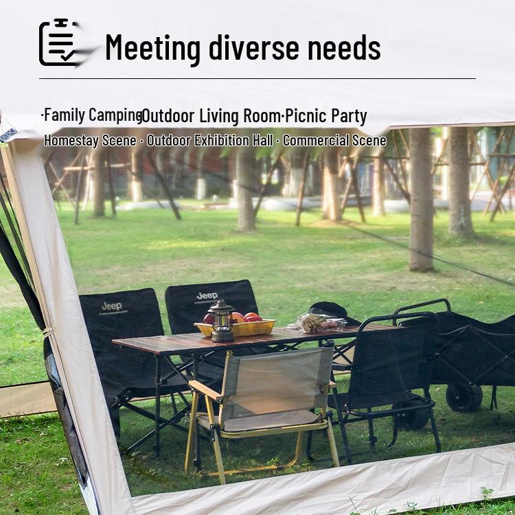 8-12 Person Portable Outdoor Mesh Canopy Tent with Mosquito Net, Sun & Rain Protection for Camping and Beach.