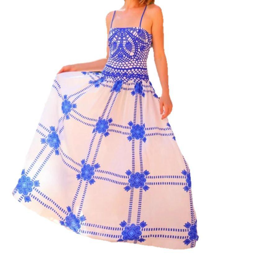 Dámské letní ležérní boho dlouhé sluneční šaty na špagetová ramínka se čtvercovým výstřihem, bez rukávů, splývavé maxi šaty áčkového střihu, plážové šaty pro ženy