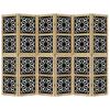 6 Piece Room Divider In Brown and Black Solid Paulownia Wood