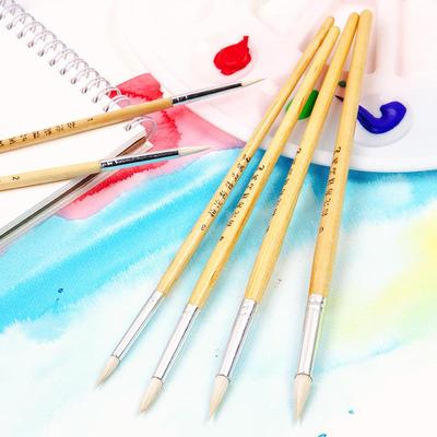 6-Piece Wool Watercolor Liner Brush Set for Art & Gouache Painting