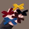 Red New Year Bow Hair Accessories for Women - Princess Style Side Clips & Bangs Pair