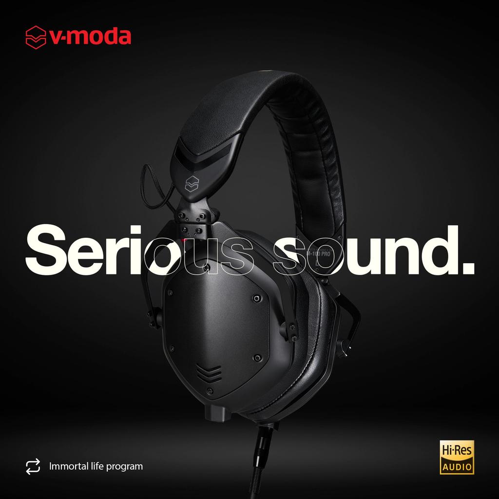 v-moda M-100 PRO DJ Monitor Headphones, High-Resolution Audio Compatible, Wired Connection Only, Black