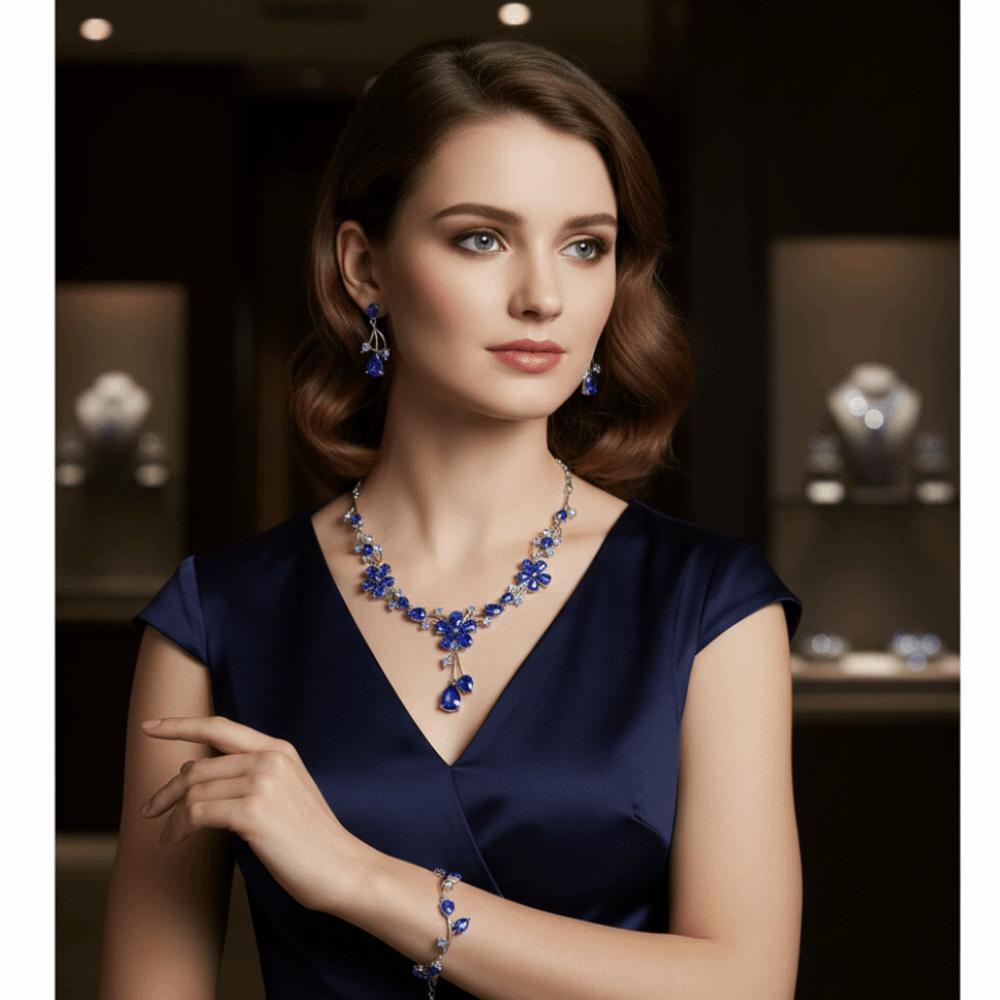 Sparkling Women's Rhinestone Jewelry Set Stud Earrings Bridal Crystal Jewelry Set Party Banquet