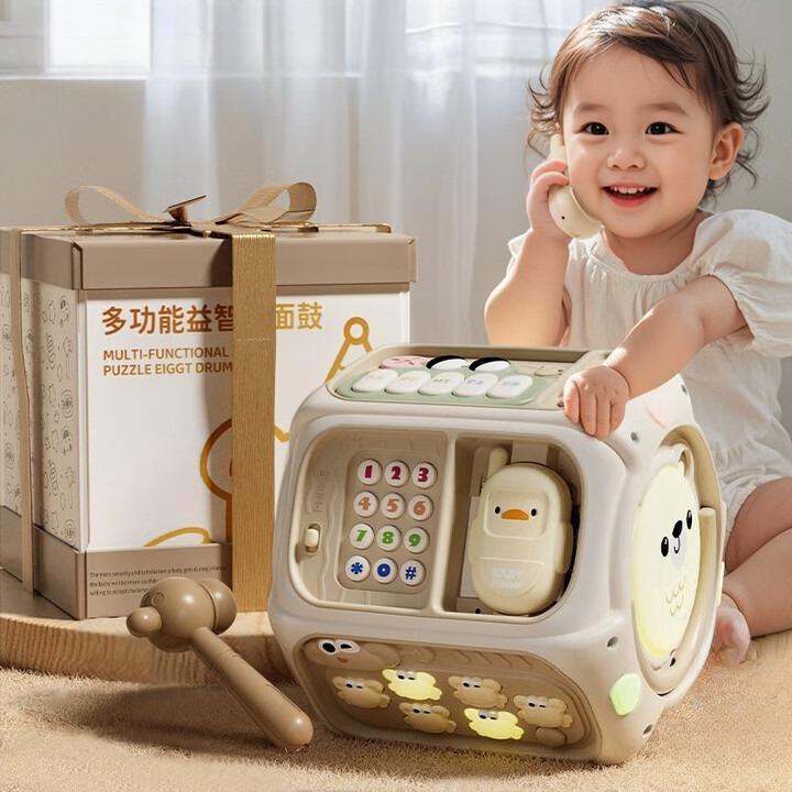 Baby Toy Meeting Gift Full Moon Baby Children's Gift Eight-sided Drum Puzzle