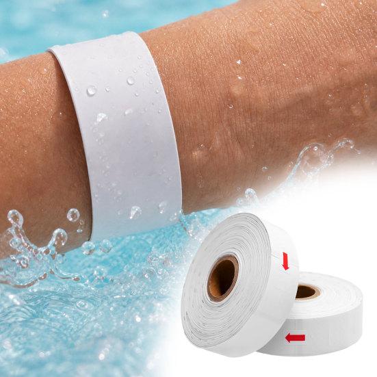 200 Stück Papierarmbänder für Veranstaltungen, Barcode-Druck Selbstklebendes Armband, Thermosensibel Einweg DIY QR-Code Armband