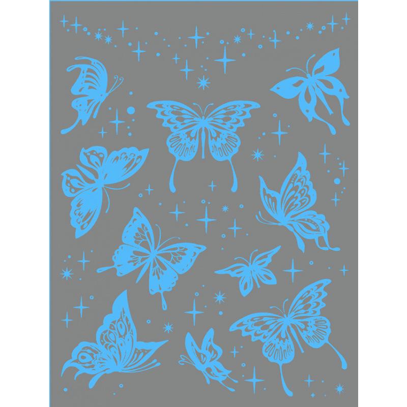 

Белые тату-наклейки, светящиеся в темноте: Флуоресцентные звезды, бабочки и дизайны ключицы невесты 16x12 cm