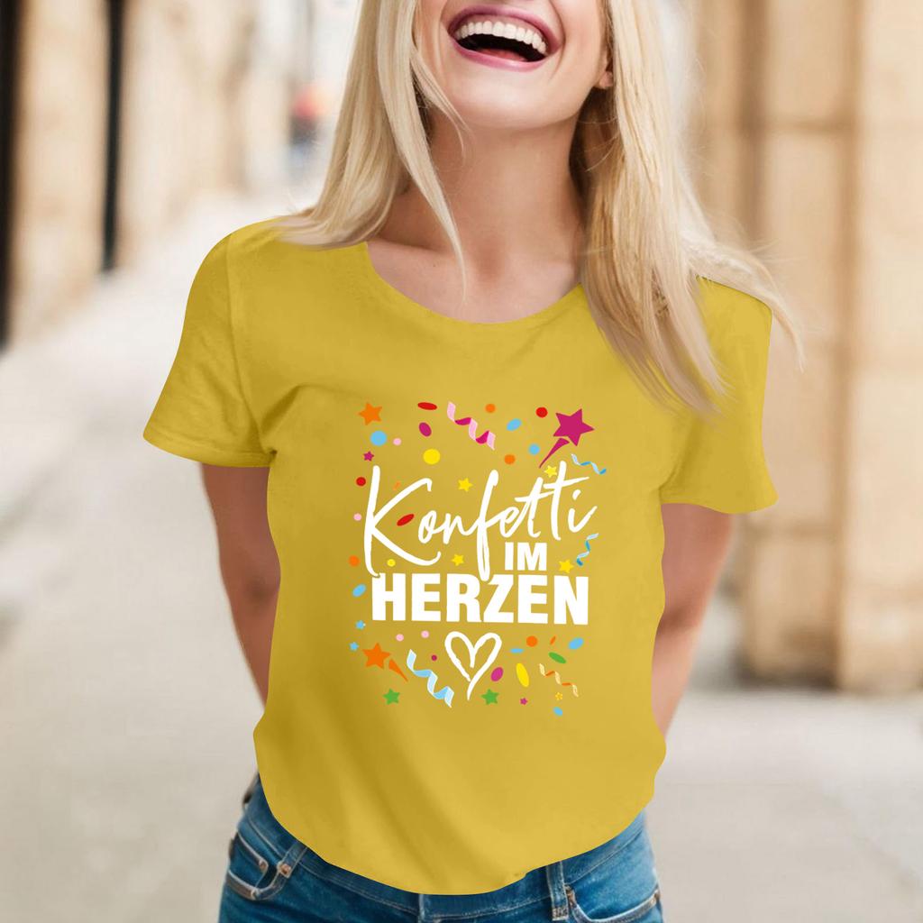 Women's Casual Printed T-Shirt Round Neck Pullover Short Sleeve Top