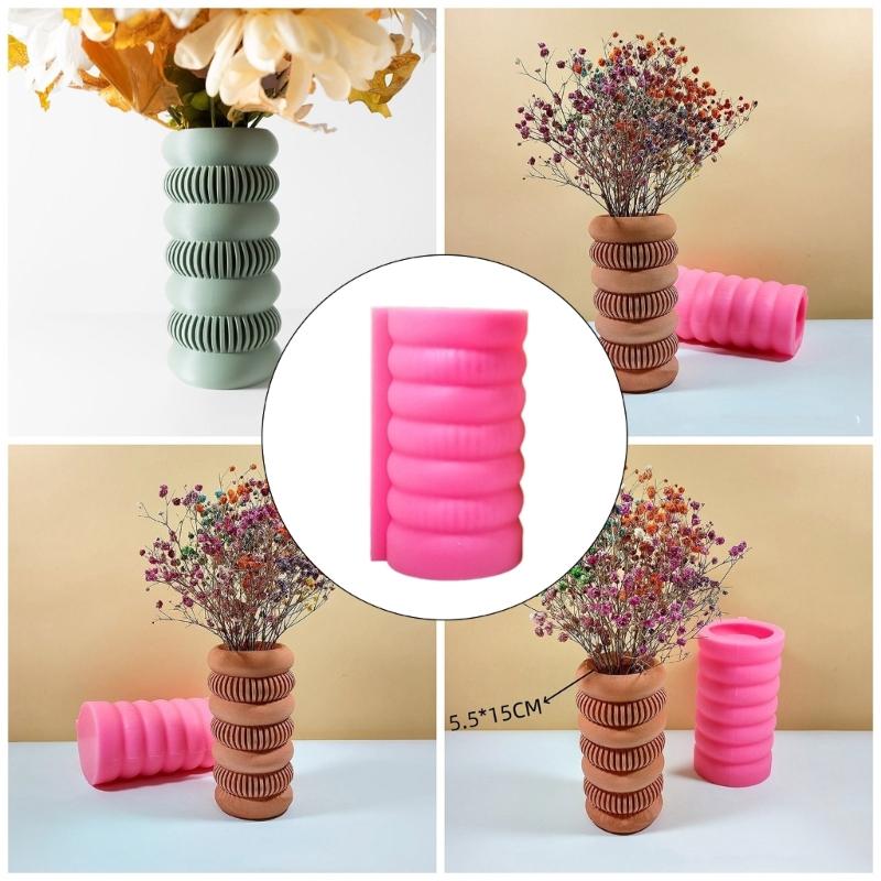 Versatile Circles Flower Vase Silicone Mould Circles Vase Mould Flowerpot Moulds for Wedding and Festive Decoration