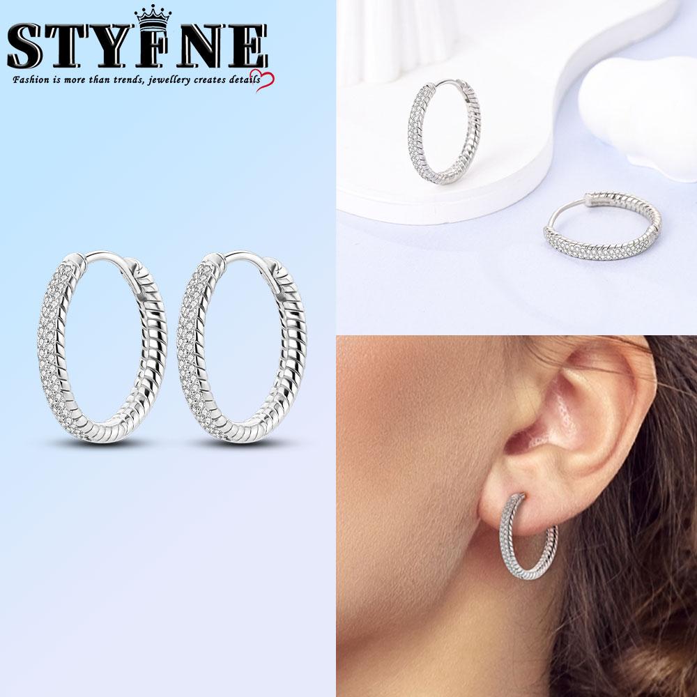 copper Hoop Infinite Love Heart Shape Zircon Sun Earring Colorful Snake Bone Geometric Lines Do It Yourself Jewellery for Women