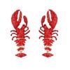 European and American Personality Trend Exaggerated Alloy Paint Ocean Wind Multi-color Lobster Pendant Earrings Fashionable and Simple Women