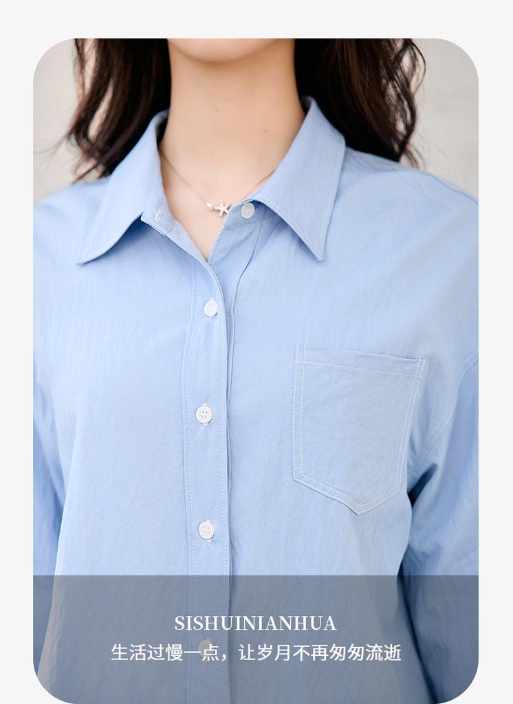 Spring New OL Shirt Stacked Shirt Top Women's Commuter Professional Long Sleeve Shirt