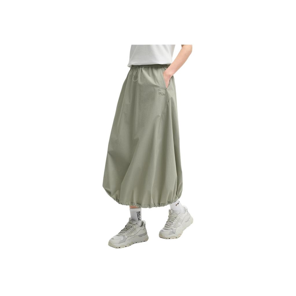 New FILA ORIGINALE Casual Long Skirt Women's Green Khaki F51W529307F-DK