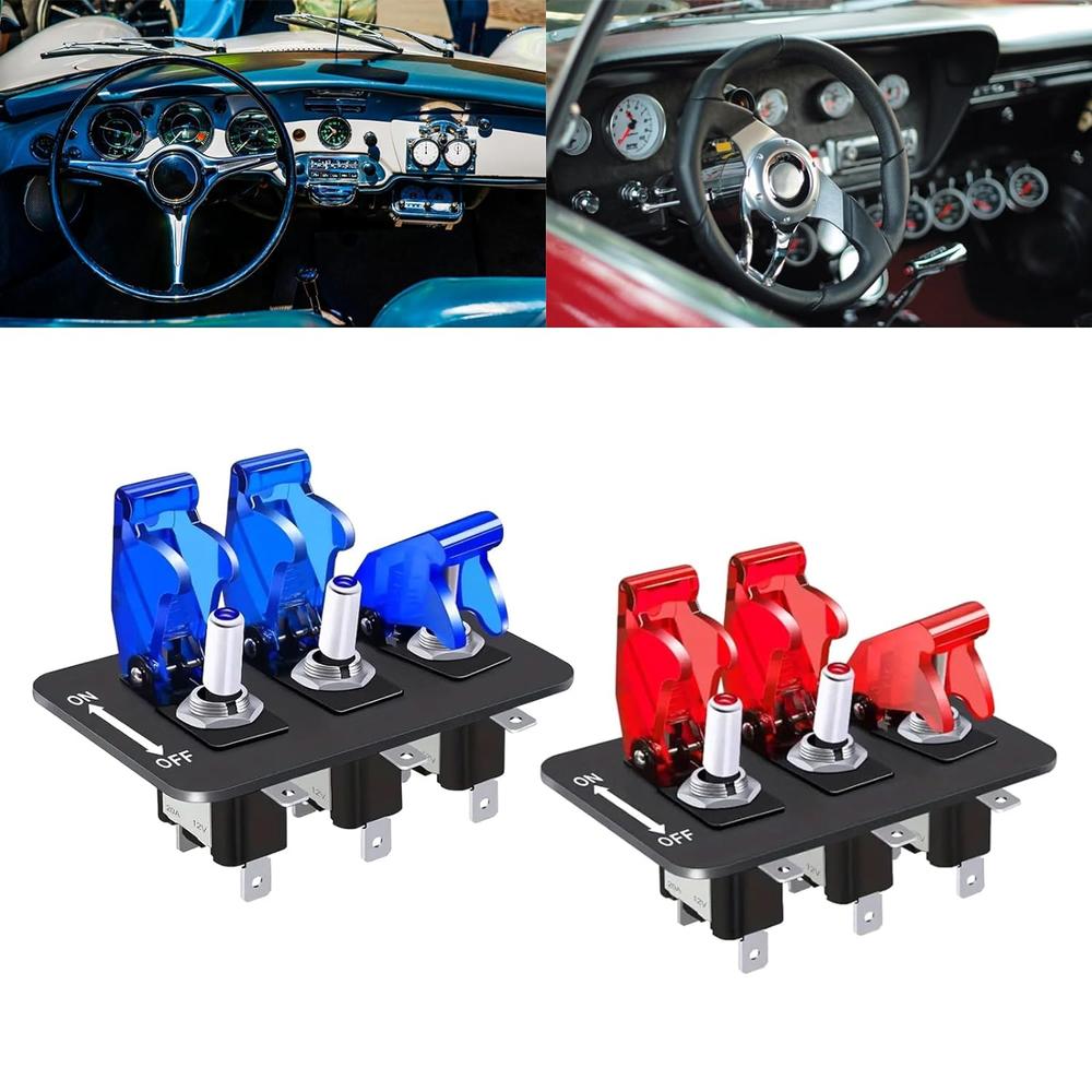12-24V Switch Panel Racing Car Starter Lgnition Start Button Light Toggle Rocker 20A Fuse Accessories For Boat Truck Trailer RV