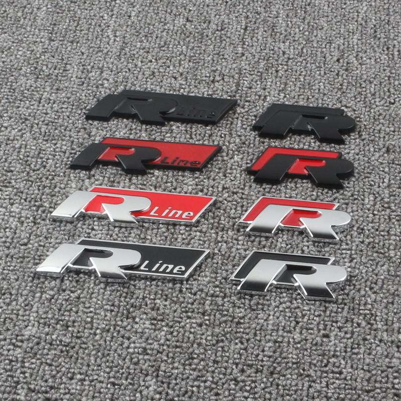 Compatible R Line Logo Sticker for Volkswagen Golf, CC, Scirocco, Magotan, Sagitar, and Polo - Rear Emblem/Grille Badge