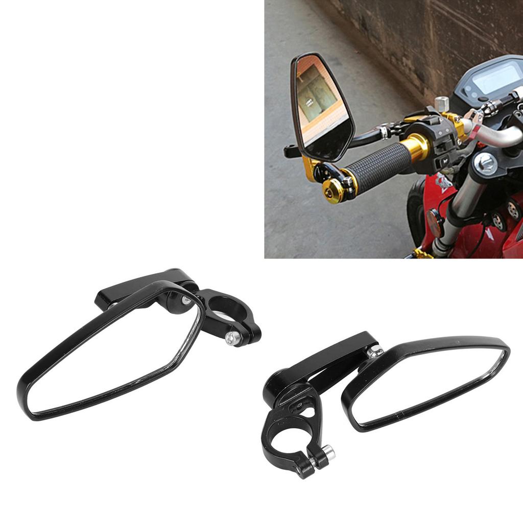 2PCS Motorcycle Rearview Mirror High Definition Clear View Aluminium Alloy Handlebar Side Mirrors for Motorbike