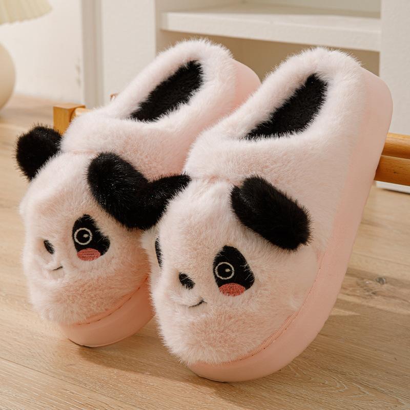 Women Slippers Cute Cartoon Panda Animal Slippers Girls Polar Bear Home Warm Shoes Female Plush Winter Cotton Slippers