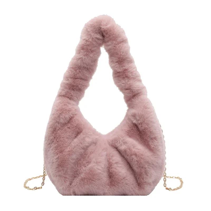 Fashion Soft Chain Buckle Solid Color Crossbody Bag Universal Basic Style Commuter Women's Shoulder Bag