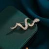 Minimalist Rhinestone Collar Pins Animal Snake Lapel Pin Fashion Zodiac Snake Brooch Office