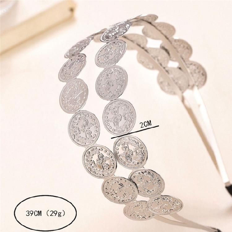 Złota opaska na włosy do tańca brzucha z metalowymi ozdobami dla kobiet na występy sceniczne, tematyczne imprezy, festiwale, dekoracje