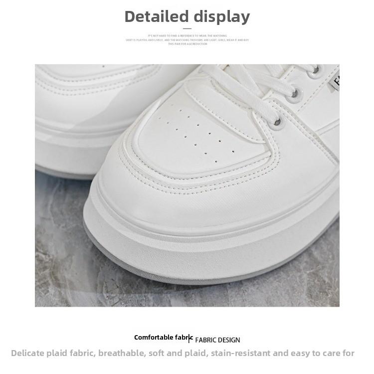 Spring Women's Breathable White Sneakers, Children's Versatile Thick-soled Sport and Casual Board Shoes for Women