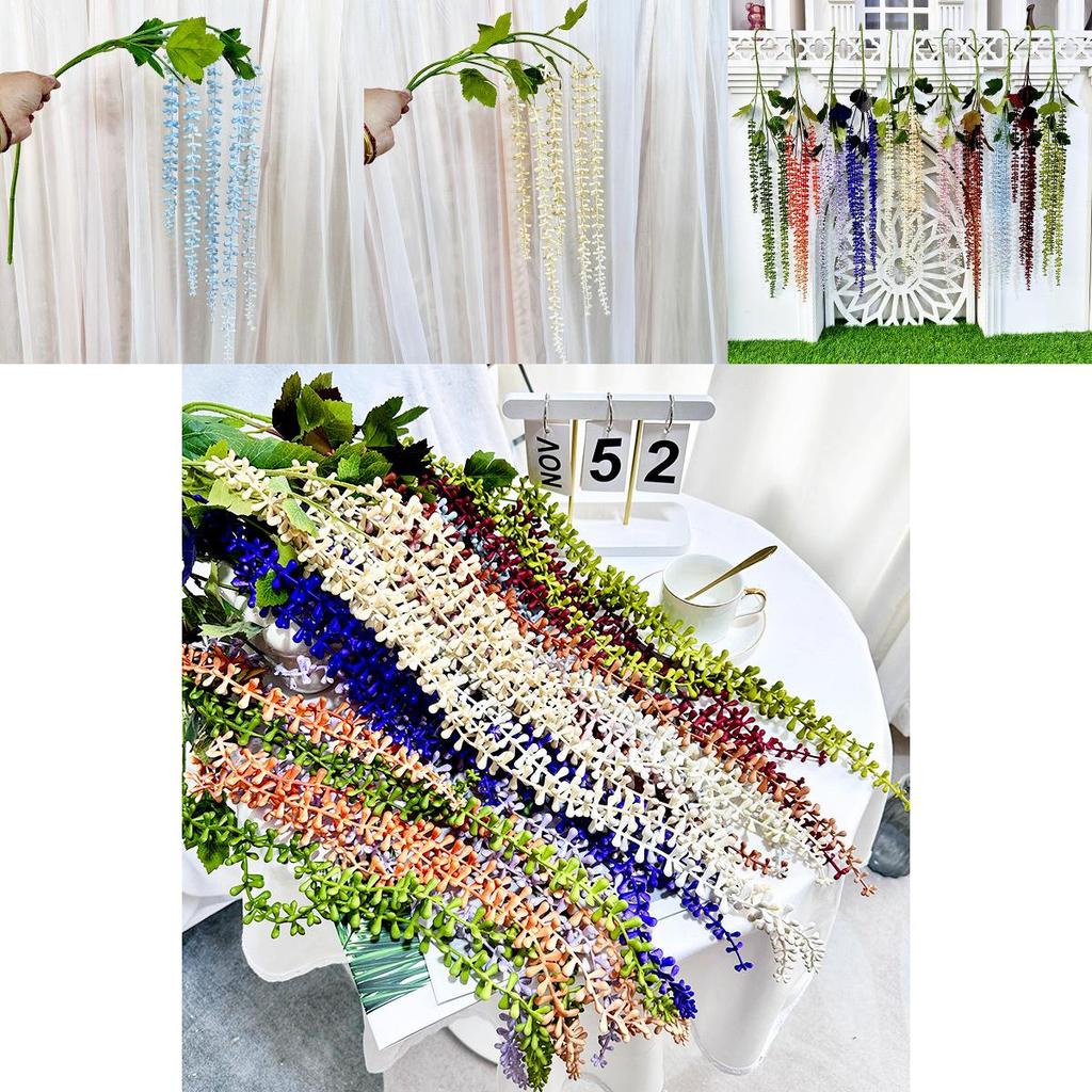 Faux Plant Wall Decor With Senecio Rowleyanus For Home Interior And Photography Use