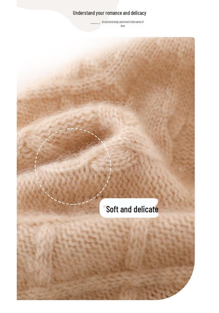 Cashmere 2025 Autumn/Winter Women's High-End Cable Knit Thick Warm Casual Fisherman Hat