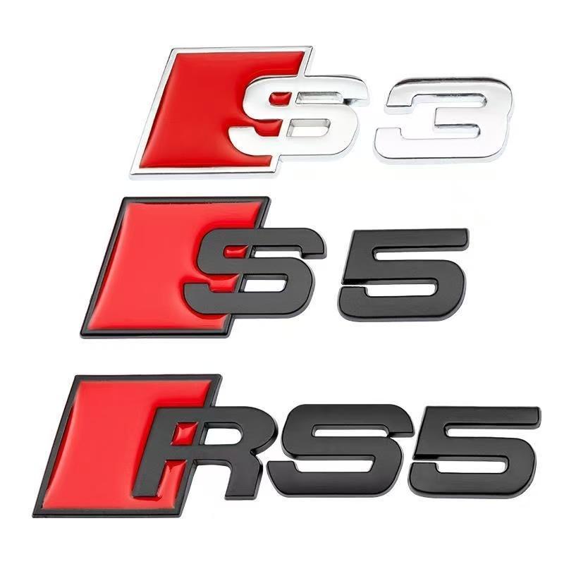 Metal Electroplated A Displacement Trunk Badges, 4WD Emblems for A4 A5 A6 A7, S3 S4 S5 S6 S7 S8 Badges, RS3 RS4 RS5 RS6 RS7