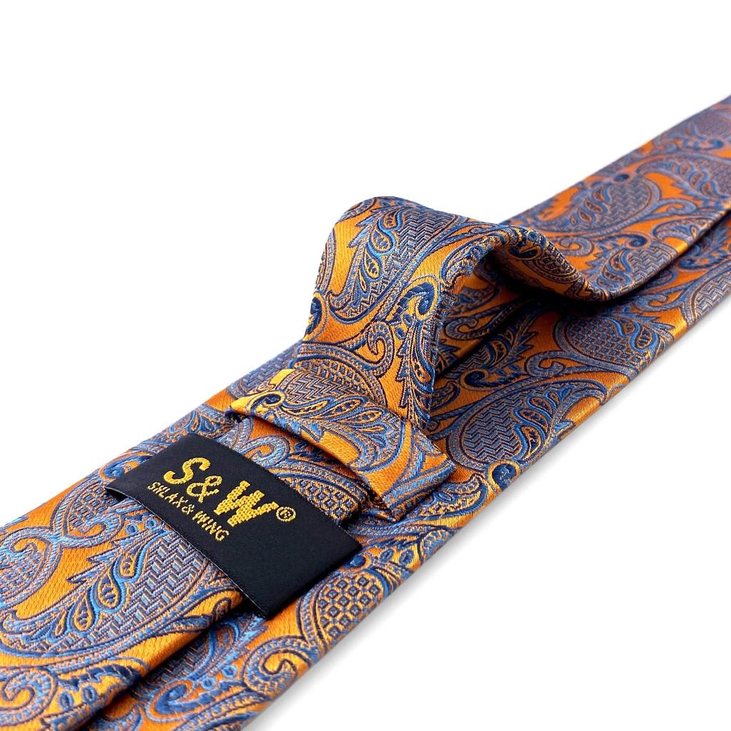 (Shlax & Wing) Shlax & Wing Golden Standard Size Men's Paisley Pattern Wedding Tie
