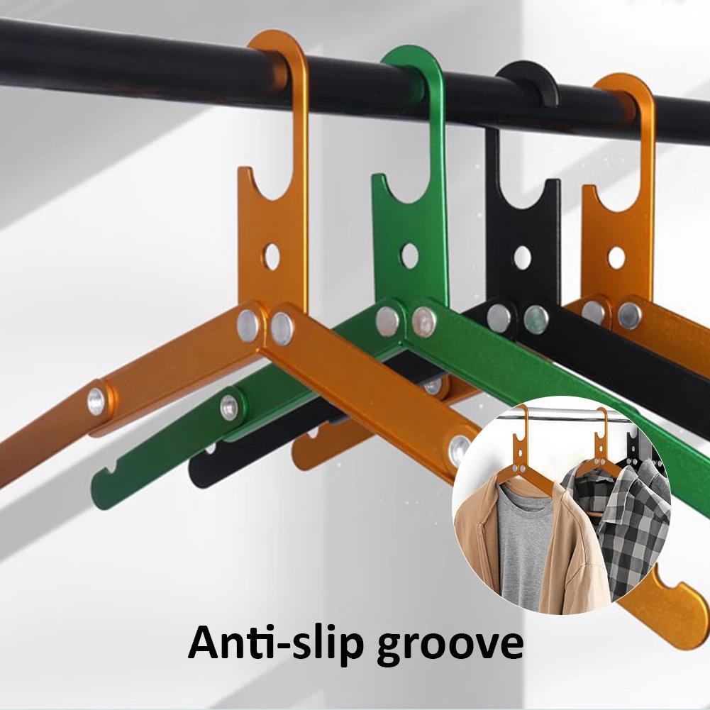 1pcAluminum Foldable Portable Hangers for Business Trips Ultra-light Non-slip Hangers for Road Trips Outdoor Camping Accessories