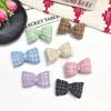 New Cotton-Filled Plaid Bow Knot Hair Clip & Scarf Decoration - Korean Style DIY Jewelry