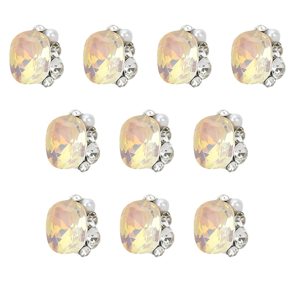 10 Stück Herzform Nailart-Charms Nailart-Strasssteine Quadratische Nagel-Charms DIY Nailart-Zubehör Maniküre-Zubehör