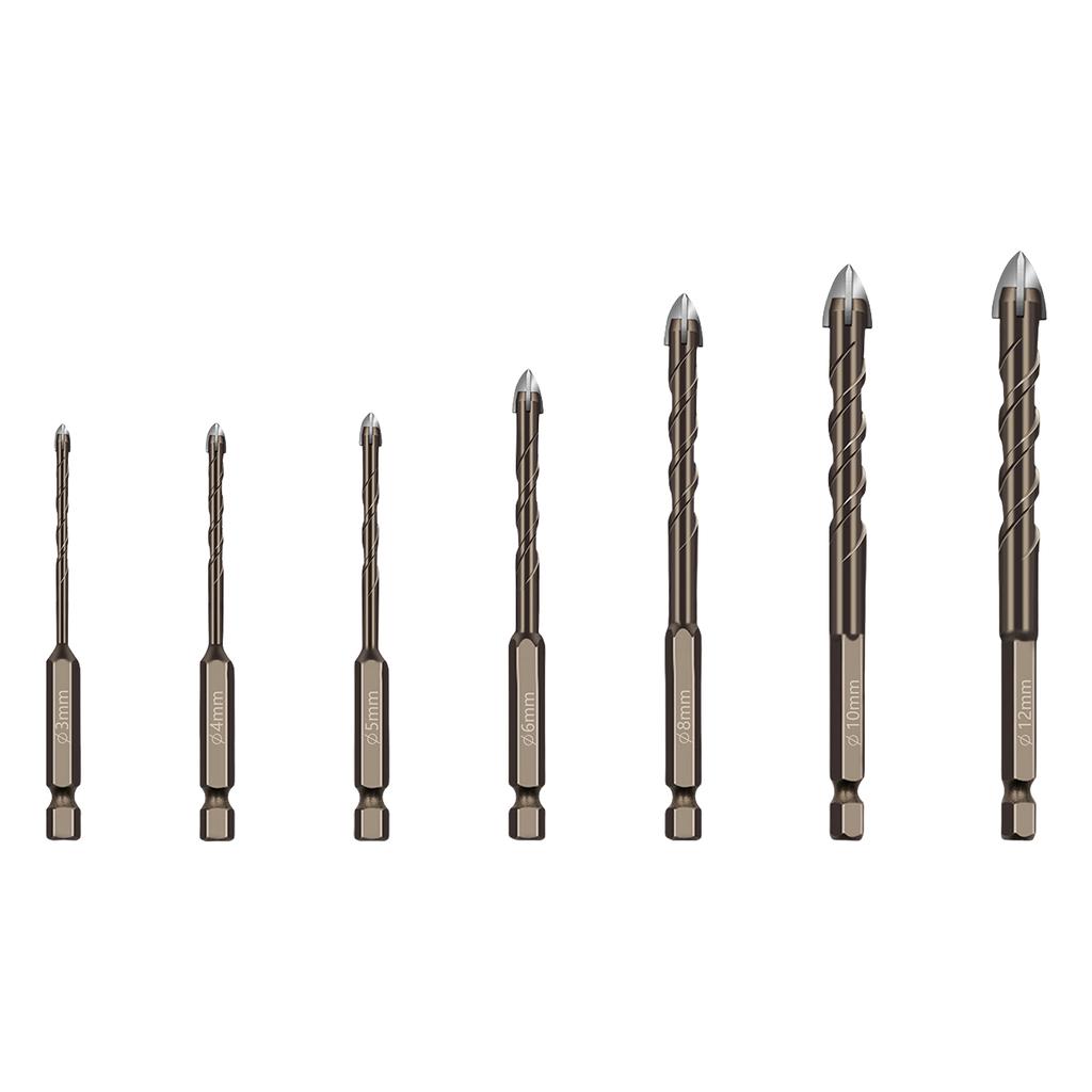 3-12mm Hexagonal Shank Helical Flute Tile Alloy Drill Bit Suitable For Efficient Drilling In Wood Plastic And Thin Metal