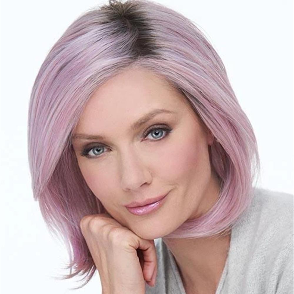 

Женский короткий прямой крашеный волос с внутренней кнопкой пушистый поддельный ободок