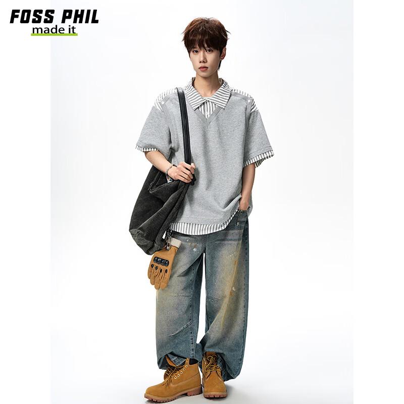 Foss Phil Men's Faux Two-Piece Polo T-Shirt DT6238